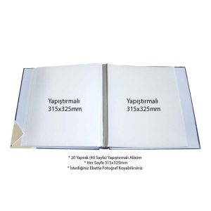 Alternative view of Rabsev 20 Yaprak ( 40 Sayfa ) 315x325mm Ciltbezli Yapıştırmalı Fotoğraf Albümü Mavi