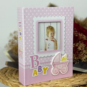 Rabsev 10x15cm 200 Fotoğraf Kapasiteli Lüks Pencereli Bebek Fotoğraf Albümü Pembe PP46200-2