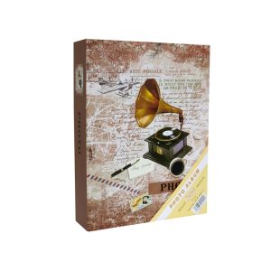 Rabsev Fotoğraf Albümü 10x15cm 200 Fotoğraf Kapasiteli Gramofon Desenli Anı Albümü
