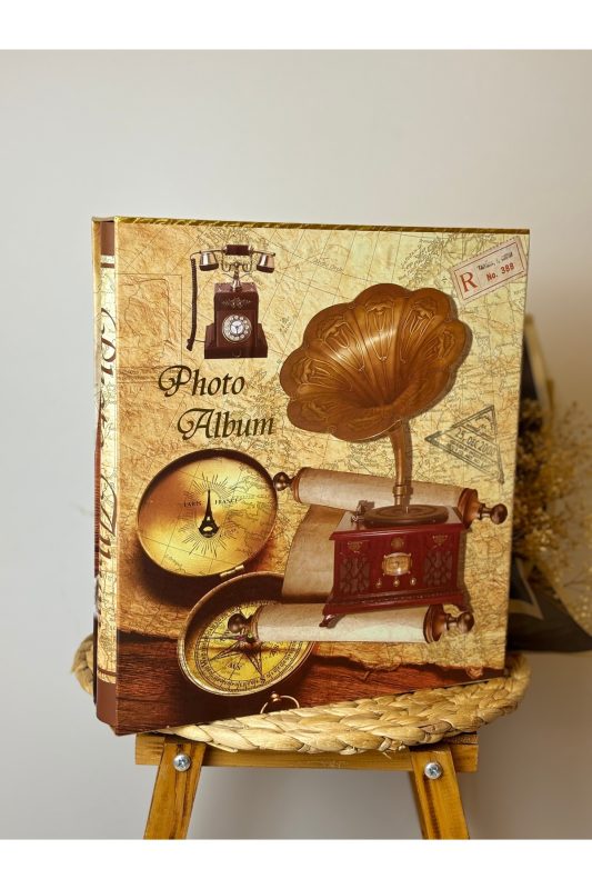 Rabsev Rs21 Fotoğraf Albümü 10x15cm 600 Lük Gramafon Desenli Kutulu Yatay Dikey Modeli