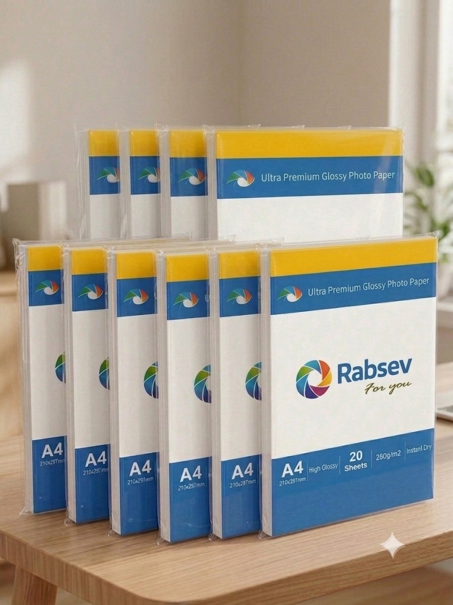 Rabsev Fotoğraf Kağıdı A4 Parlak 260GR ( 10 Paket 200 Adet )