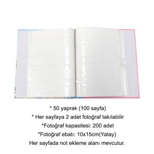 Alternative view of Rabsev 10x15cm 200 Fotoğraf Kapasiteli Kutulu Desenli Lüks Ofset Fotoğraf Albümü Bordo